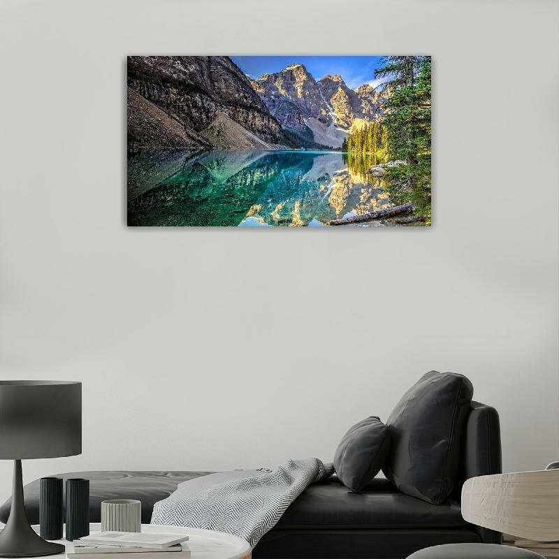 Картина на холсте 60x110 LinxOne "Красивое озеро Valley of the" интерьерная для дома / на стену / на кухню / с подрамником