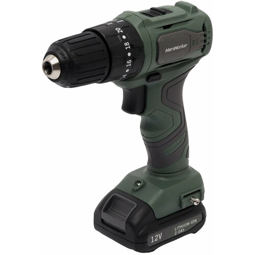Аккумуляторная дрель-шуруповерт MarsWorker 12V Lithium Impact Drill (MSBLID1201-04) Green tools lithium battery hand drill set 12v 24v rechargeable impact drill household electric screwdriver cordless drill