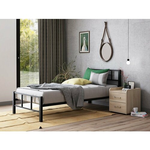 Кровать одноярусная металлическая Кадис 120 черная