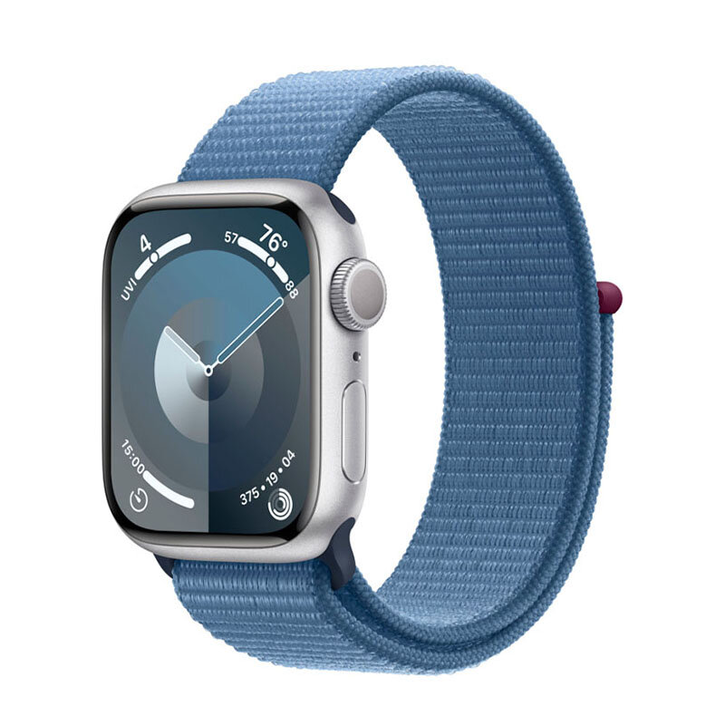 Умные часы APPLE Watch Series 9 GPS 45mm Silver Aluminium Case with Winter Blue Sport Loop MR9F3