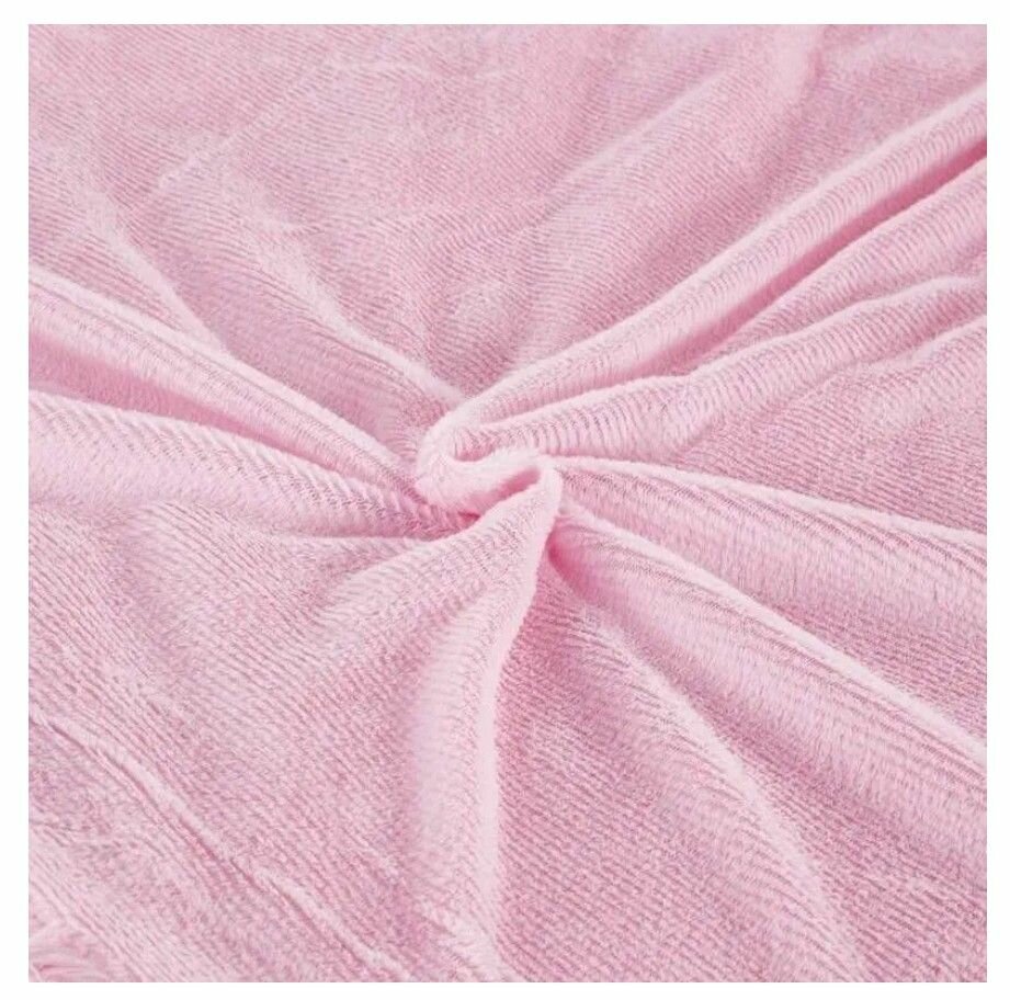 Покрывало меха, Полиэстер 220 x 200 см, цвет Розовый - фотография № 5