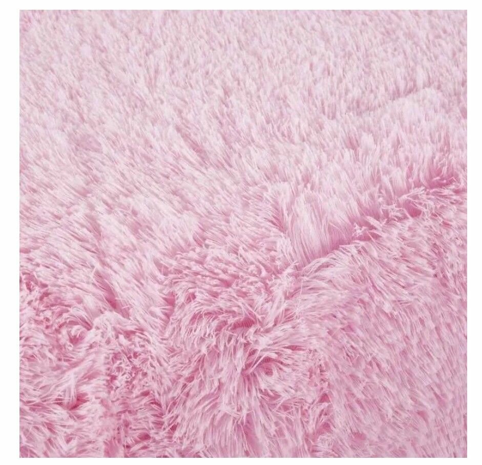 Покрывало меха, Полиэстер 220 x 200 см, цвет Розовый - фотография № 6