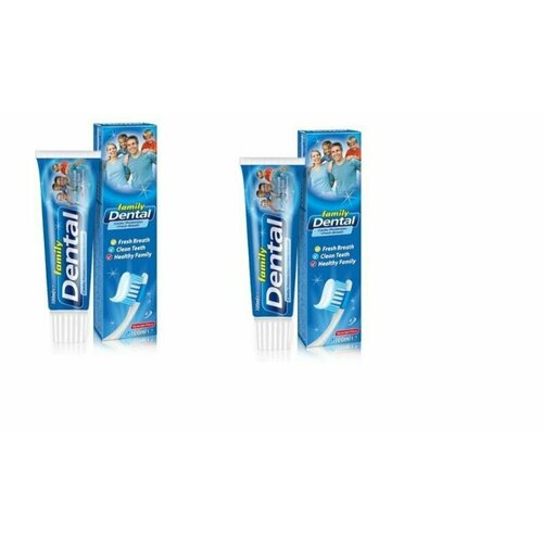 Rubella Зубная паста, Dental Family Cavity Protection+Fresh Breath, профилактика кариеса и свежее дыхание, 100 мл, 2шт.