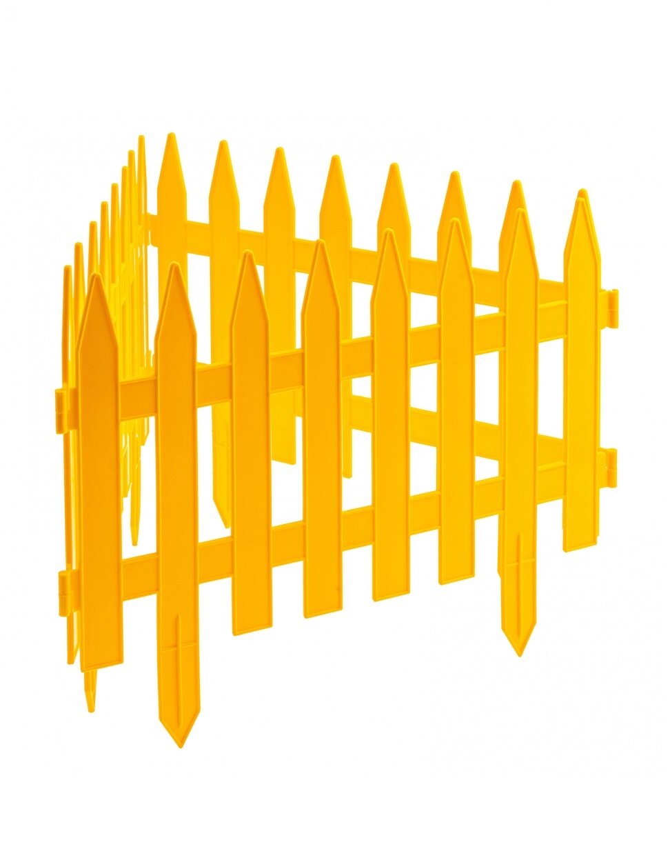 Забор декоративный, Рейка, 28х300 см, желтый, 7 секций, Palisad