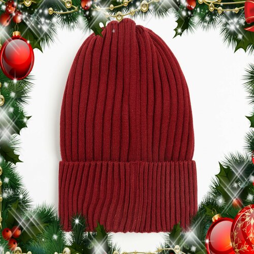 фото Шапка hohloon, размер 48/52, красный, бордовый