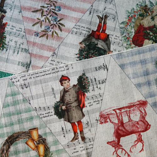 Купон из ткани флажки-гирлянда декоративные к празднику 