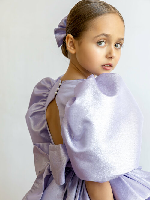 Платье, размер 140-146, фиолетовый, серебряный