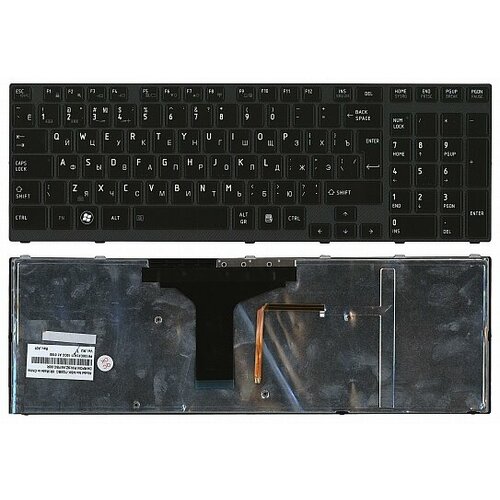 Клавиатура для ноутбука Toshiba Satellite A660, A665, Qosmio X770, P750, P755 черная, рамка черная, newrecord k000125710 phqaa la 6831p laptop motherboard for toshiba satellite a665 p750 p755 gt540m 1gb hm65 ddr3