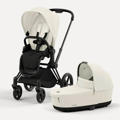 Изображение товара Детская коляска 2в1 Cybex Priam IV, цвет Off White / Matt Black (Белый / Чёрное шасси), артикул производителя 523001609