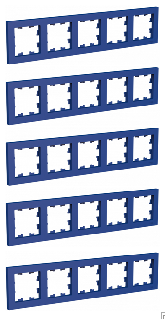 Рамка пятиместная Systeme Electric Atlas Design аквамарин ATN001105 - 5 шт.
