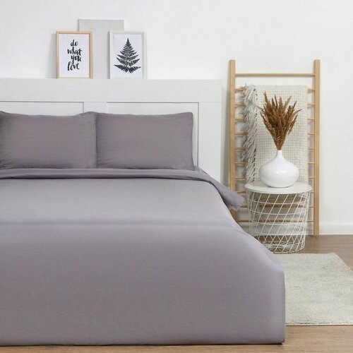 Постельное бельё LoveLife 2 сп "Moonlight night" 180х215 см, 200х225 см, 50х70 -2 шт, микрофибра 85 гр серый, размер 2, спальный