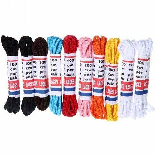 Шнурки для обуви Нужные вещи круглое сечение цвет микс 10 пар 100см 355₽