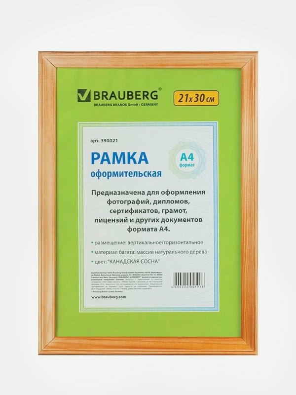 Рамка BRAUBERG HIT, 21х30 см