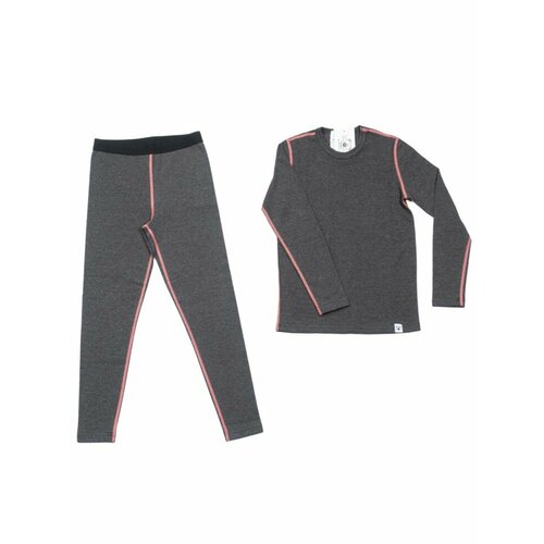 фото Комплект термобелья bjorka, размер 134-140, розовый, серый