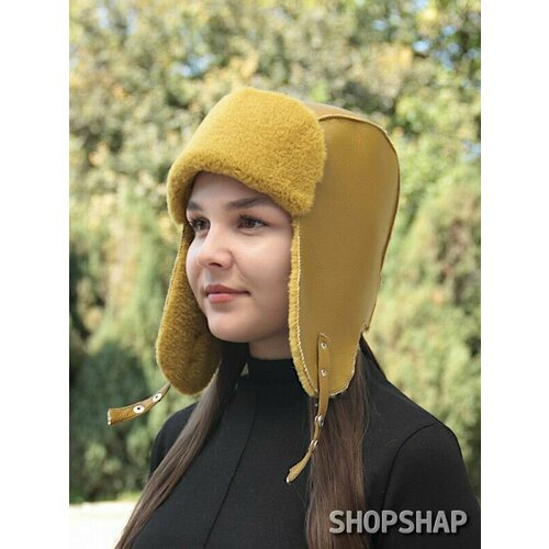 фото Шапка ушанка shopshap ушанка shopshap айна, размер 58, зеленый