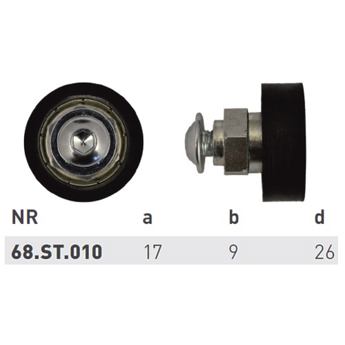 BOZAMET 68. ST.010 ролик для роликовой тележки 26x9mm, с пластиковой обоймой\ (Комплект 5 штуки)