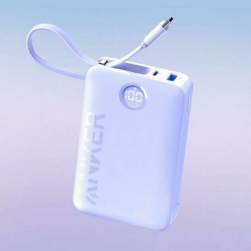 Внешний аккумулятор Anker 335 Power Bank Built-in USB-C Cable 20000mAh 225W - Violet 6500₽
