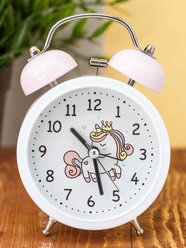 Часы настольные с будильником Unicorn pink