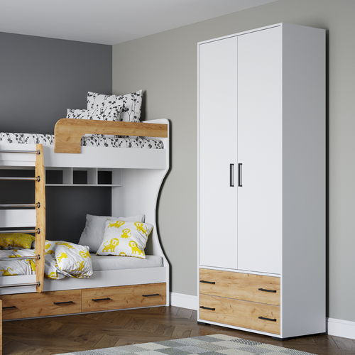 Шкаф для одежды Luchia 220х85х45, дуб крафт золотой, HomeGrad