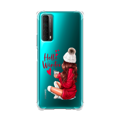 Противоударный силиконовый чехол на Huawei P Smart (2021) / Хуавей P Smart 2021 с рисунком Hello winter