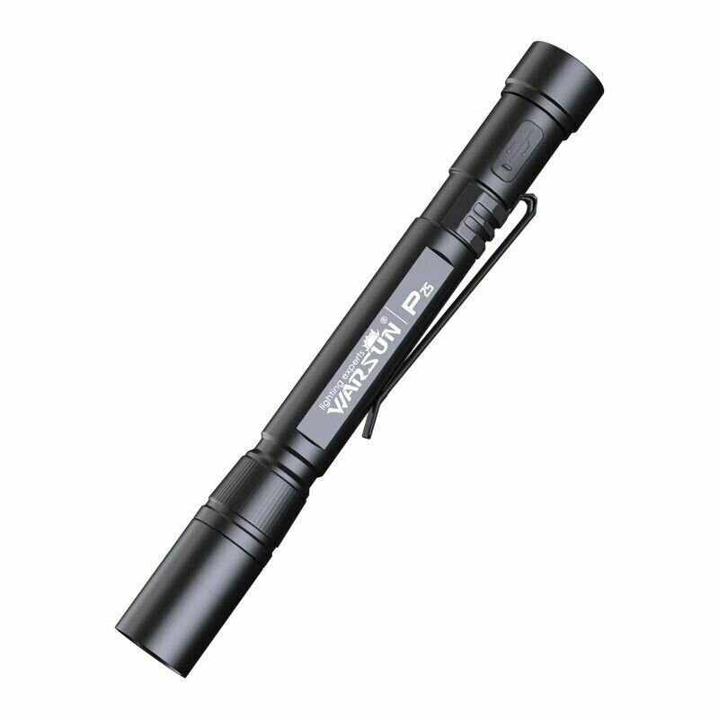 Карманный фонарик Warsun ручка с клипсой, тактический, ZOOM, алюминиевый корпус