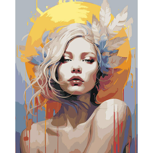 Картина по номерам на холсте Портрет девушки 40x50 портрет красочной девушки раскраска картина по номерам на холсте