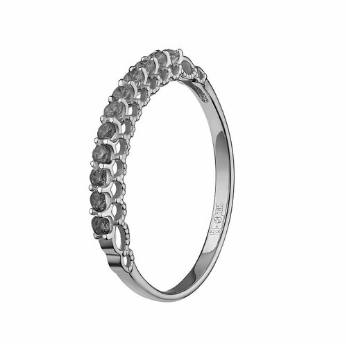 фото Кольцо золотая подкова, белое золото, 585 проба, бриллиант, размер 16.5