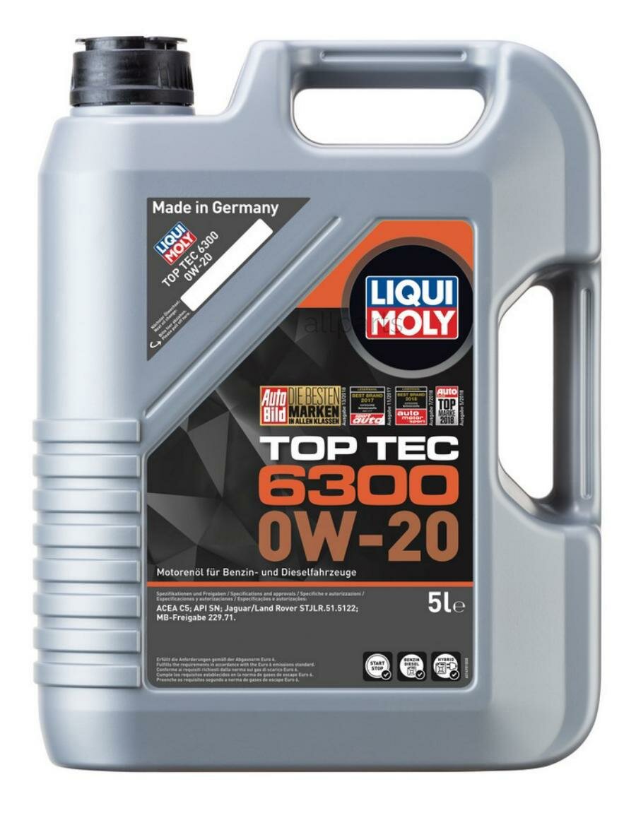LIQUI MOLY 21217 Масло моторн 0W20 LIQUI MOLY 5л НС-синтетика Top Tec 6300 SN/C5 MB: 229.71