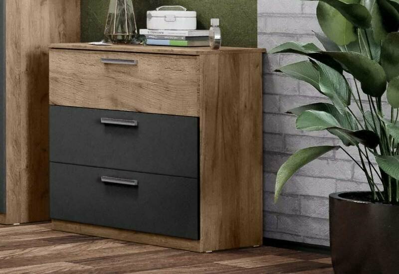 фото Комод "PREMIUM", 3 ящика, шариковые направляющие, 84 х 80 х 40,3 см, дуб табачный