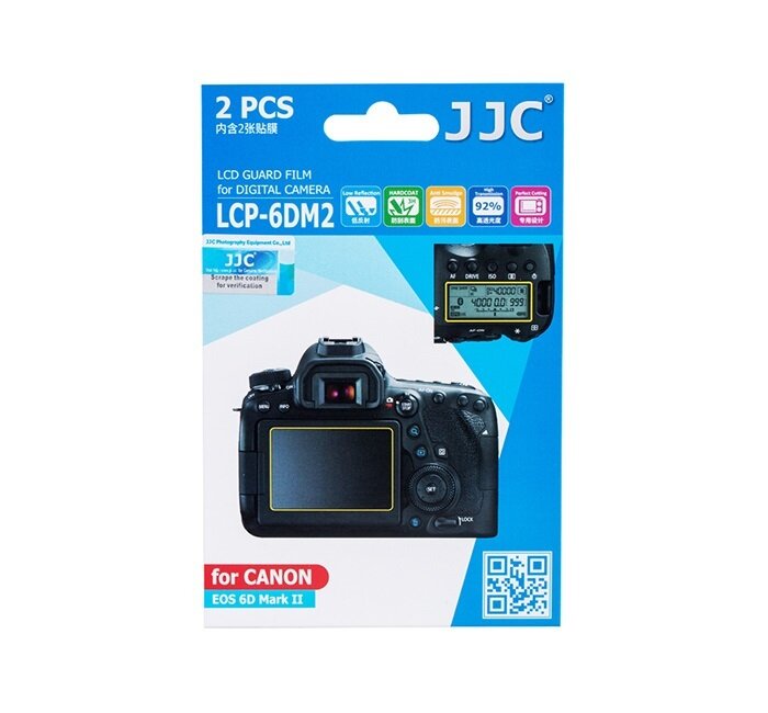 Защитная пленка JJC LCP-6DM2 для фотоаппарата Canon 6D Mark II (2 штуки)