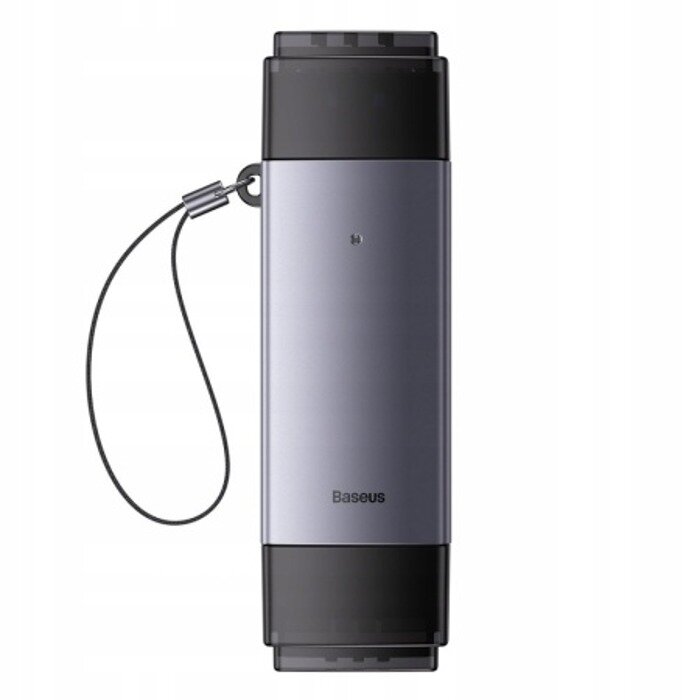 Картридер Baseus Lite Series USB-A, Type-C to SD/TF, темно-серый