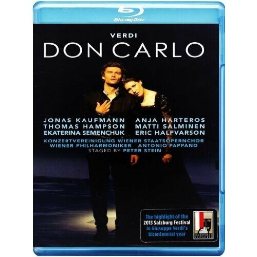 Blu-ray VERDI Don Carlo. Jonas Kaufmann, Anja Harteros, Thomas Hampson, Matti Salminen, Wiener Philharmoniker / Antonio Pappano. (1 BR) tace