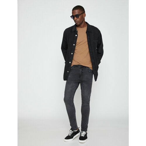 фото Джинсы koton, размер 31/32, серый, черный