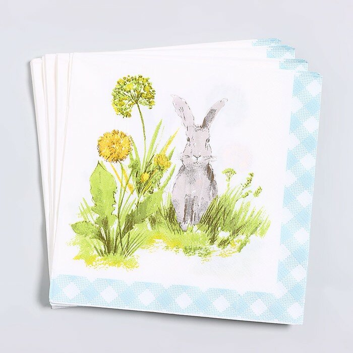 фото Салфетки бумажные "Серый кролик" 33*33 см, набор 20 шт