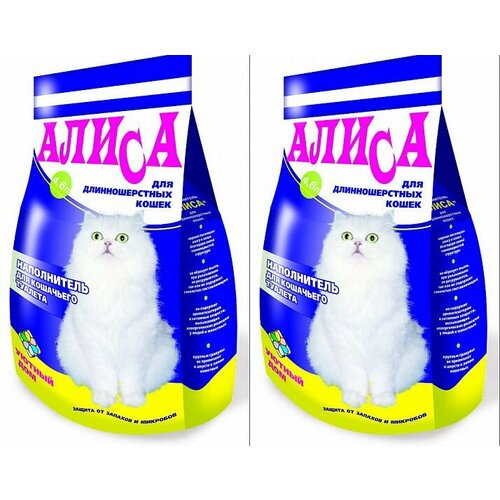 Алиса Наполнитель для кошачьего туалета, для длинношерстных кошек 4,6 л, 2 штуки