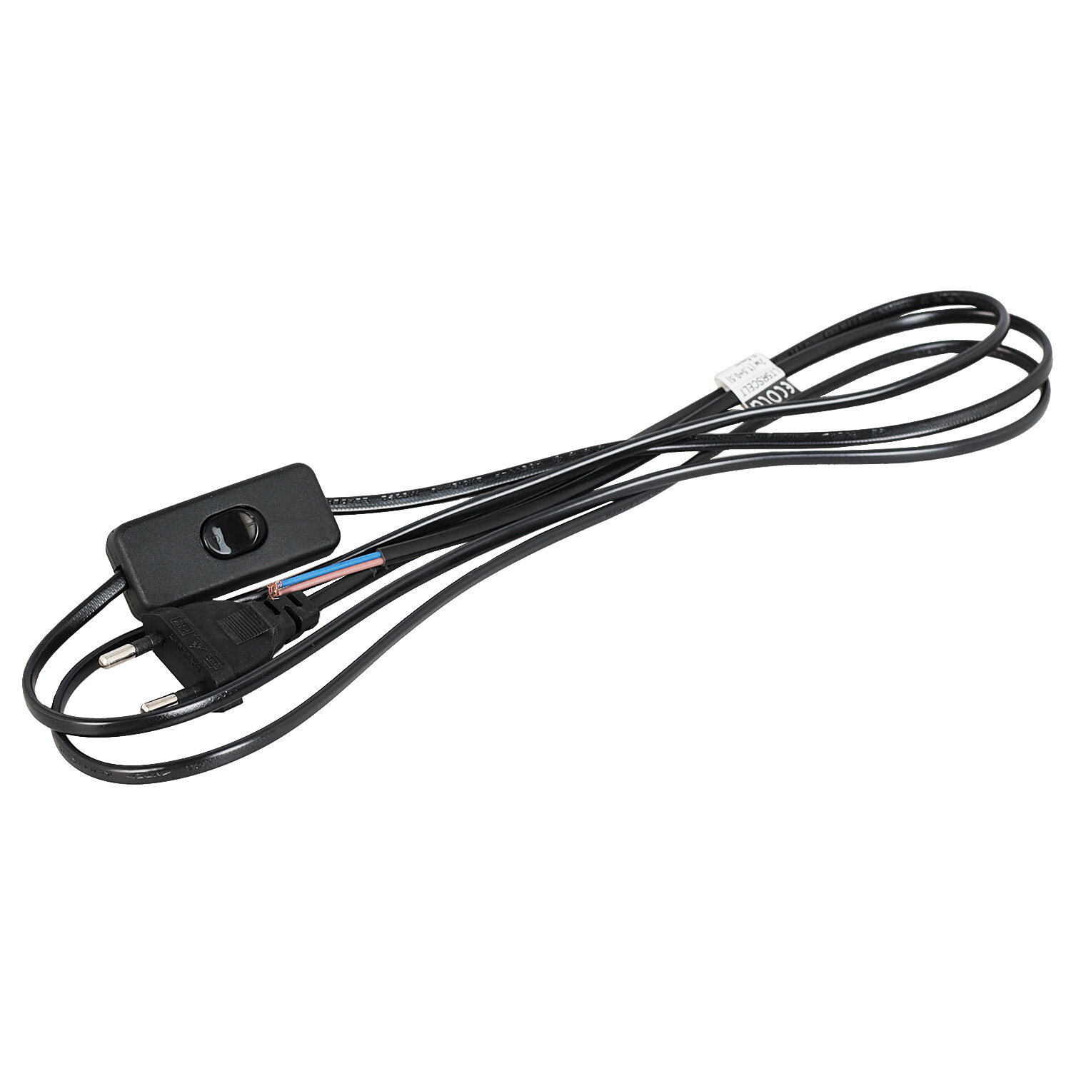 Ecola шнур для бра 2м с выкл. Черный 2х0.5 LT5RSCELT