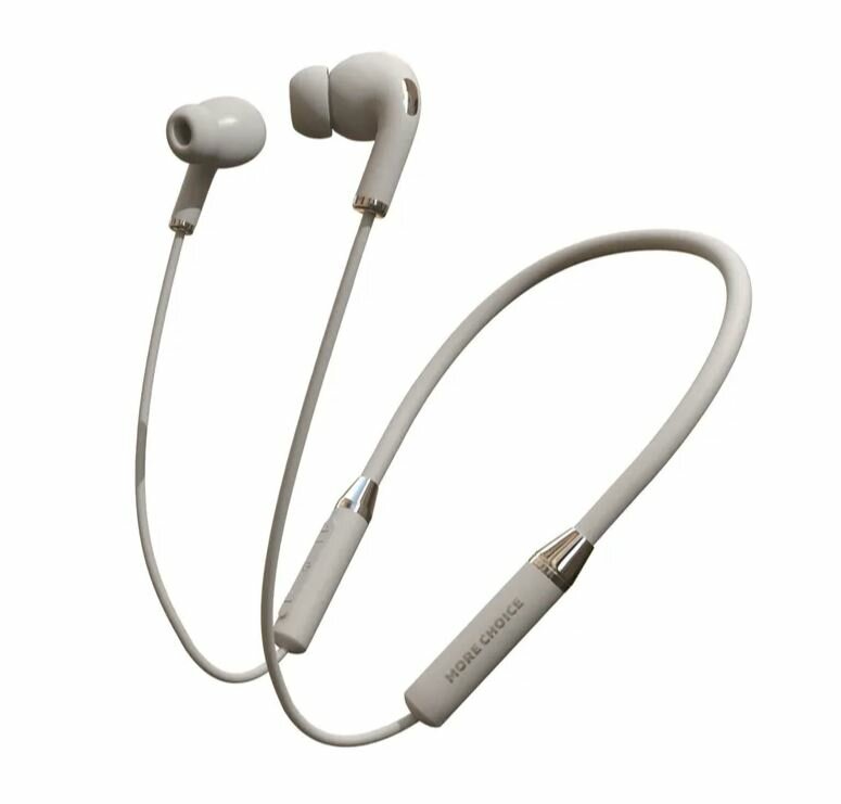 Наушники Bluetooth Smart вакуумные с шейным шнурком More choice BG31S (White)