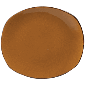 Тарелка мелкая овальная «Террамеса мастед»; материал: фарфор; высота=2, длина=15, ширина=13 см; светло-коричневая