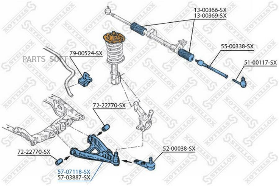 STELLOX 57-07118-SX Рычаг левый