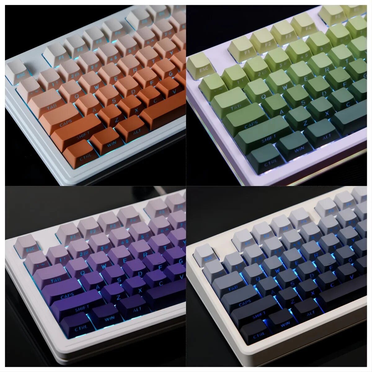 KBDiy серые градиентные клавиши PBT для механической клавиатуры MX, Side-Printed C — фото 1