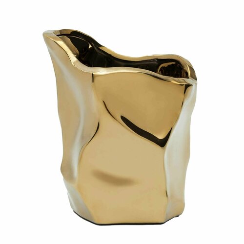 Кашпо 19х16 см керамика золотистое Crush 1690₽