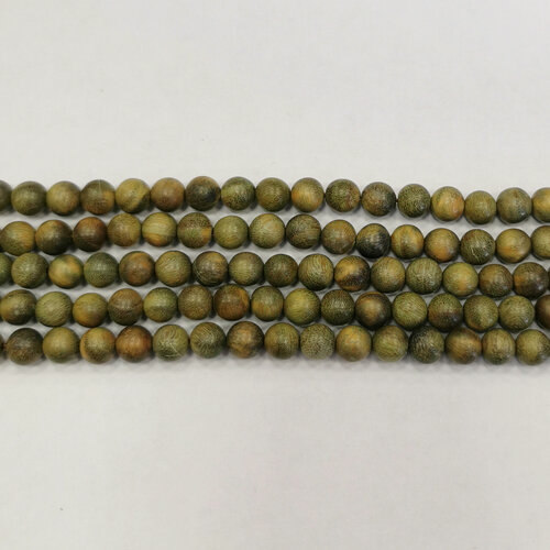 Изображение товара Бусина деревянная, 8-9мм, сандал, 48 шт, низка