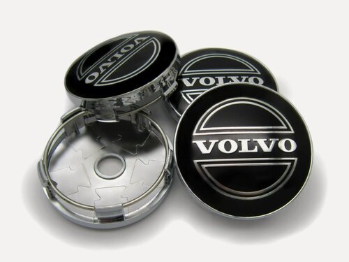 Изображение товара Колпачки, заглушки на литые диски Volvo монохром 60/56 мм, комплект 4 шт.