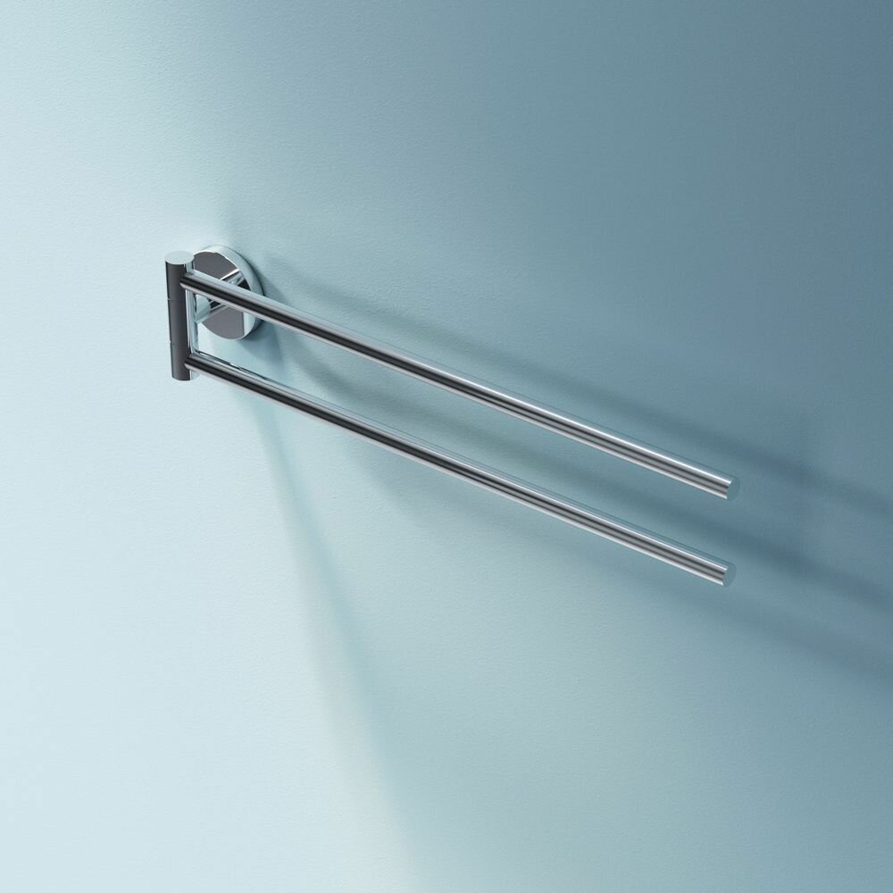 Изображение Держатель для полотенец AM.PM X-Joy хром, вешалка-вертушка, двойная, поворотная