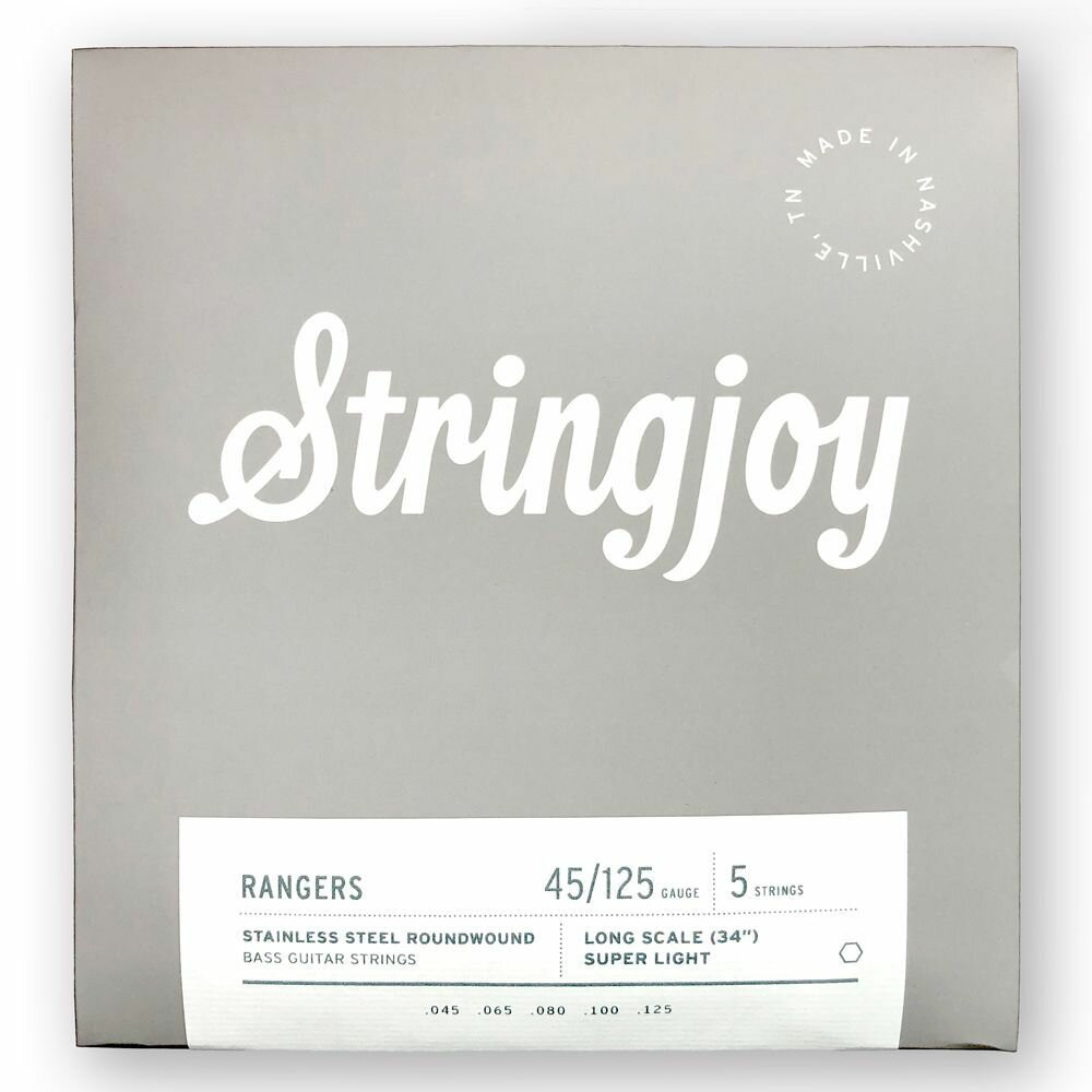Струны для бас-гитары Stringjoy Rangers Light Gauge (45-125) 5 String Long Scale Stainless Steel Bass Guitar