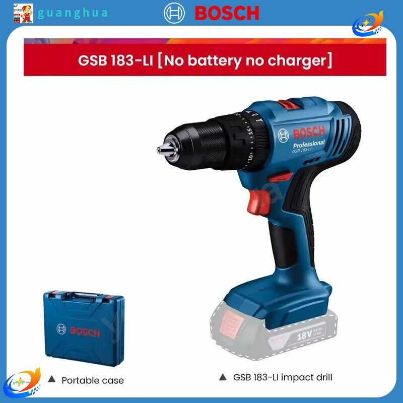 Серия Blue Bosch Аккумуляторная ударная дрель-шуруповерт 18V Driver GSB 183-LI