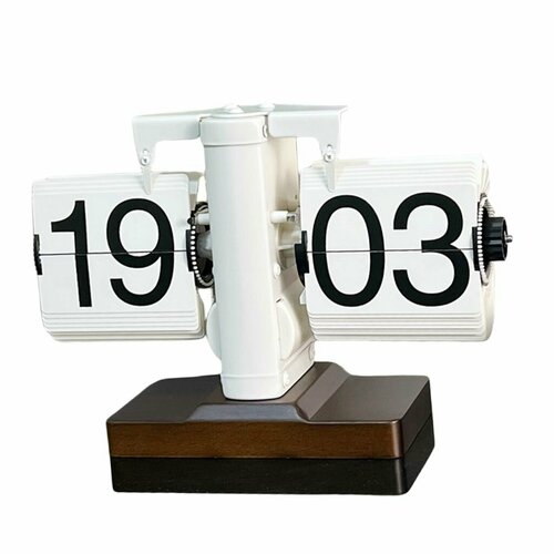 Винтажные цифровые механические часы с поворотной страницей и автоматическим поворотом на батарейках для декора дома офиса