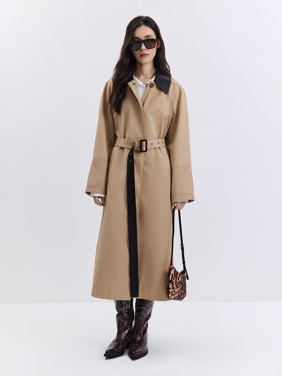 Тренчкот TOPTOP STUDIO, размер M/L, бежевый