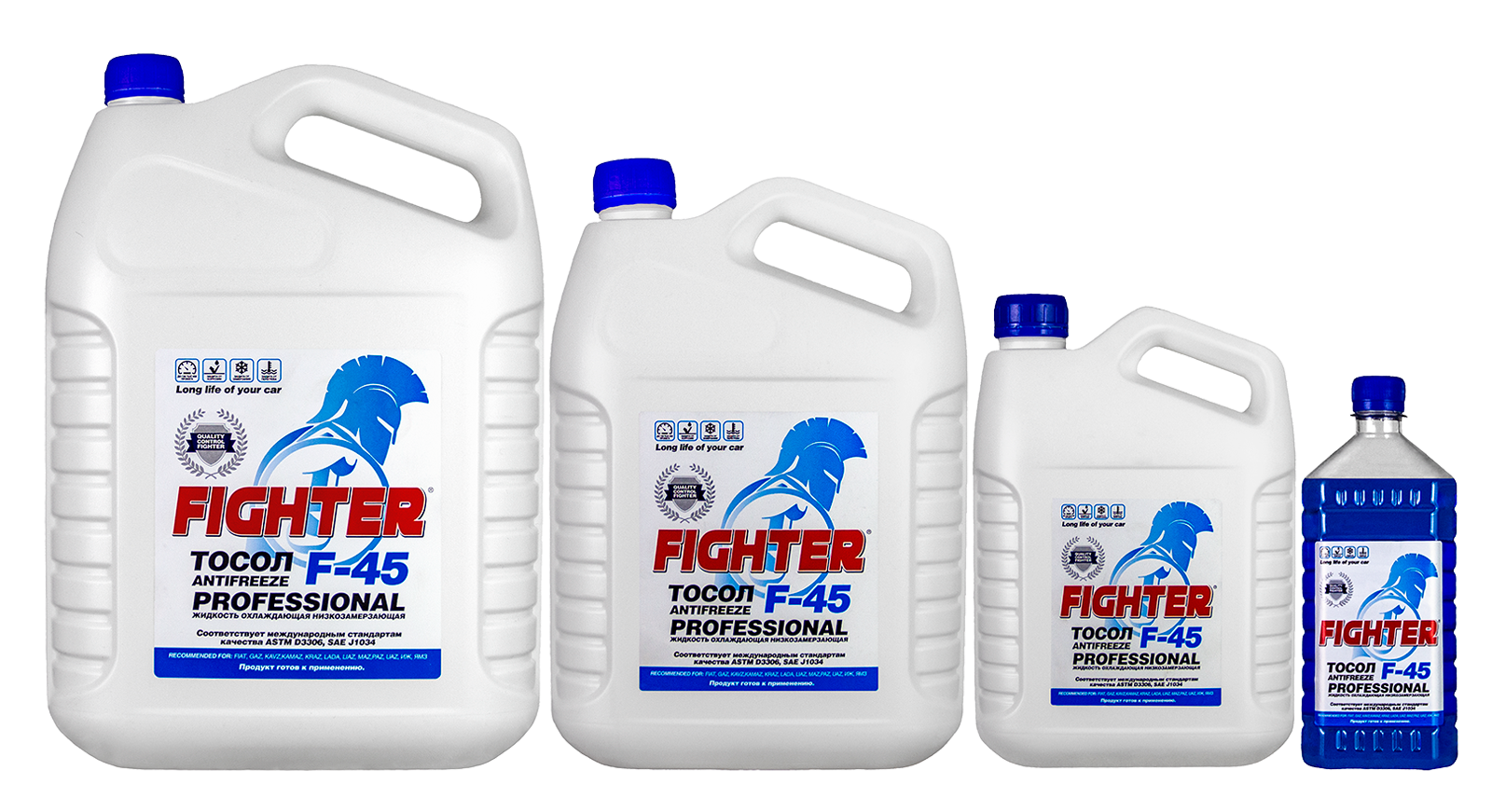 Тосол FIGHTER Professional (файтер) –40°C 1 кг синий бутылка