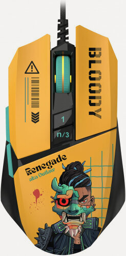 Изображение товара Мышь A4TECH Bloody W63 Max Renegade проводная желтый/рисунок